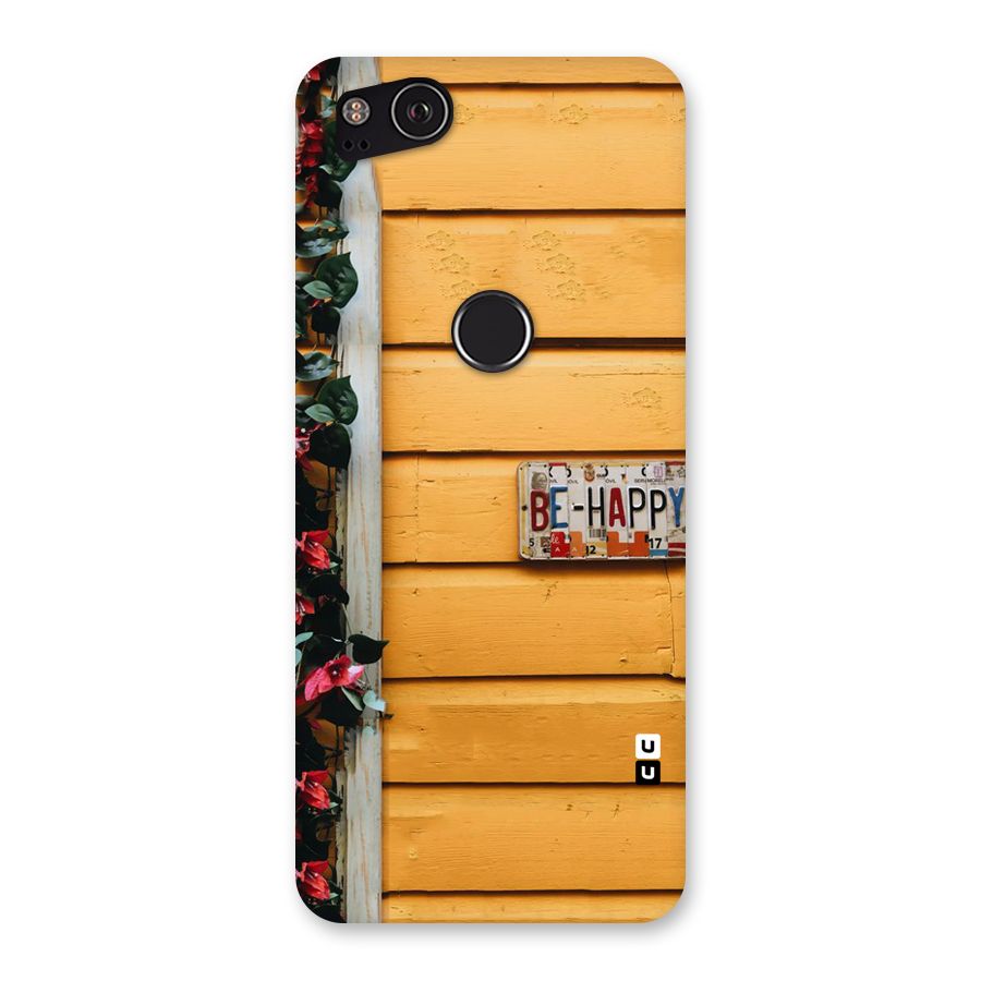 Be Happy Yellow Wall Back Case for Google Pixel 2