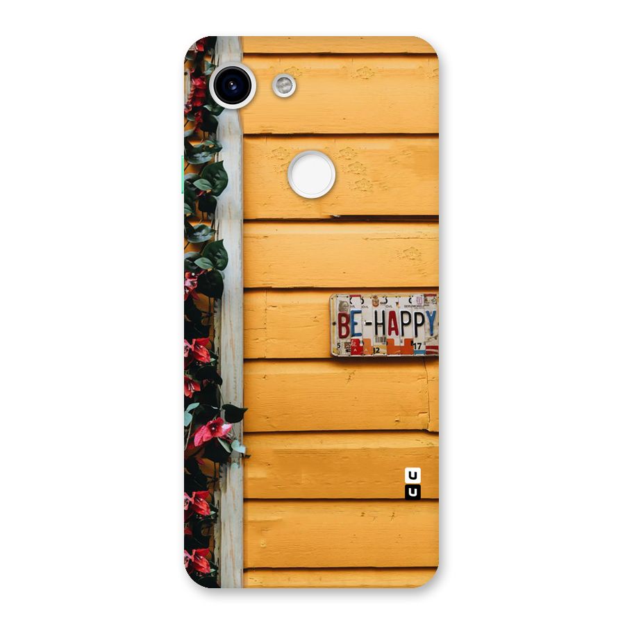 Be Happy Yellow Wall Back Case for Google Pixel 3