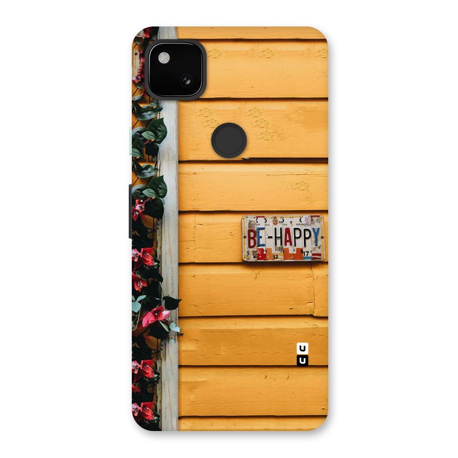 Be Happy Yellow Wall Back Case for Google Pixel 4a