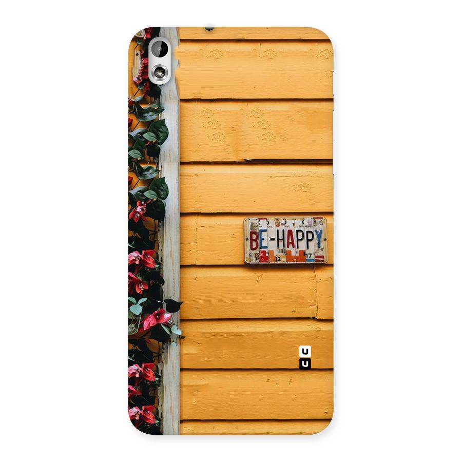 Be Happy Yellow Wall Back Case for HTC Desire 816g