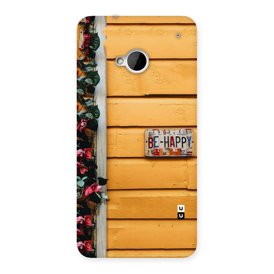 Be Happy Yellow Wall Back Case for HTC One M7