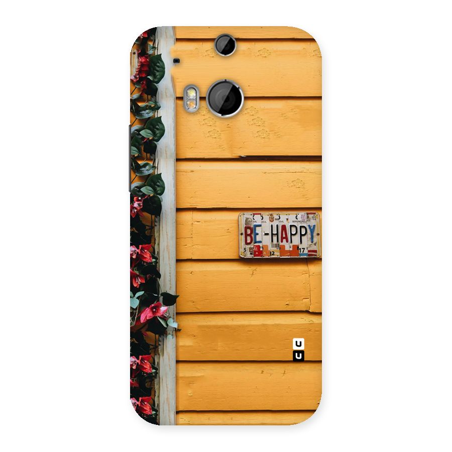 Be Happy Yellow Wall Back Case for HTC One M8