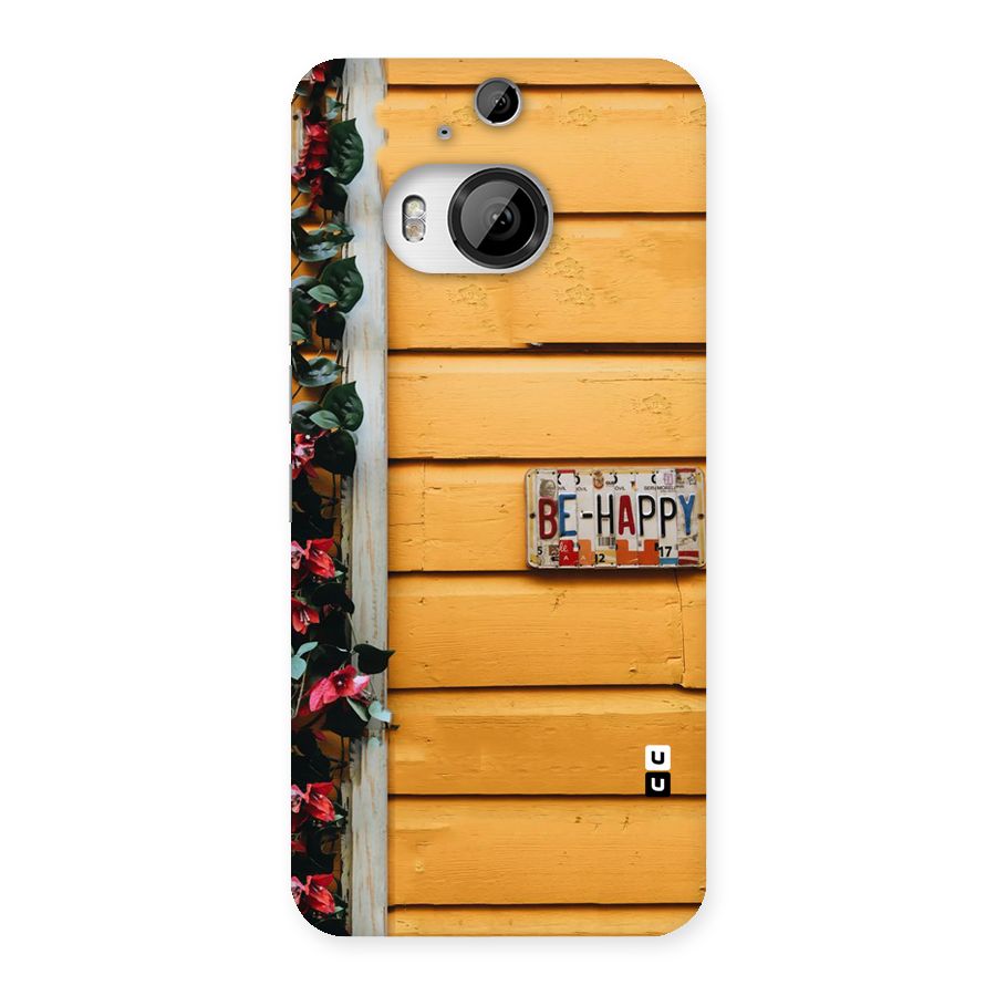 Be Happy Yellow Wall Back Case for HTC One M9 Plus