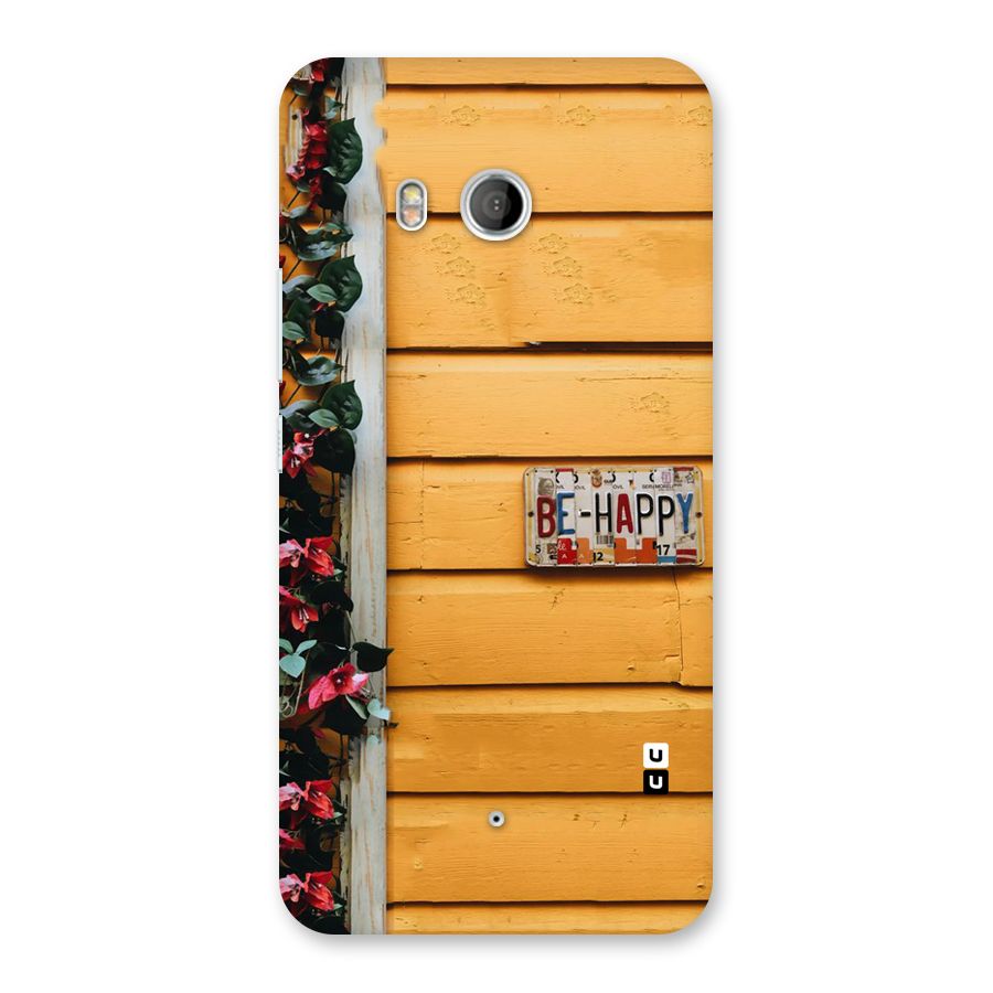 Be Happy Yellow Wall Back Case for HTC U11