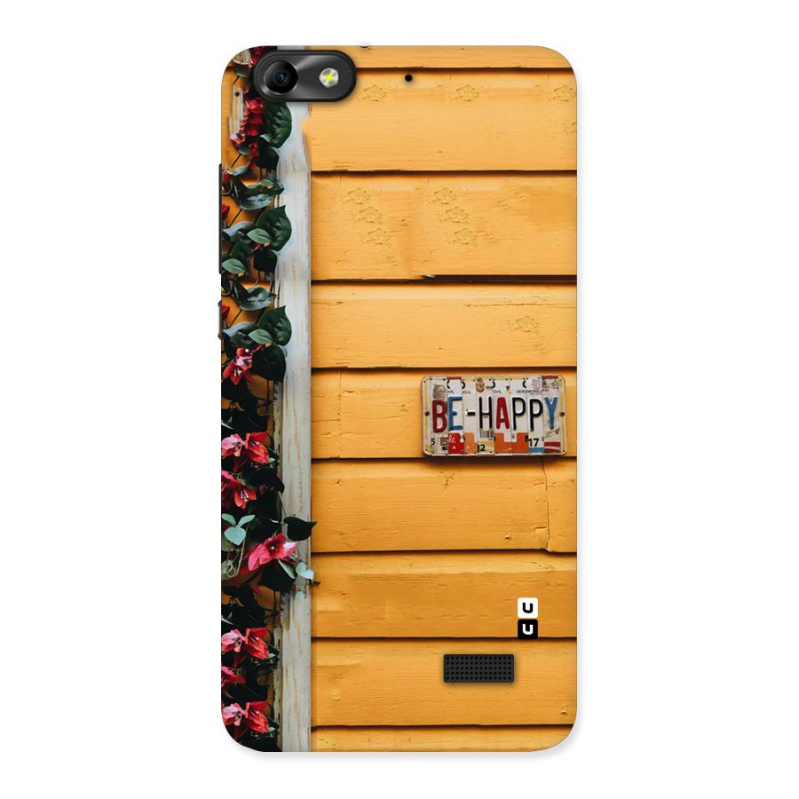 Be Happy Yellow Wall Back Case for Honor 4C