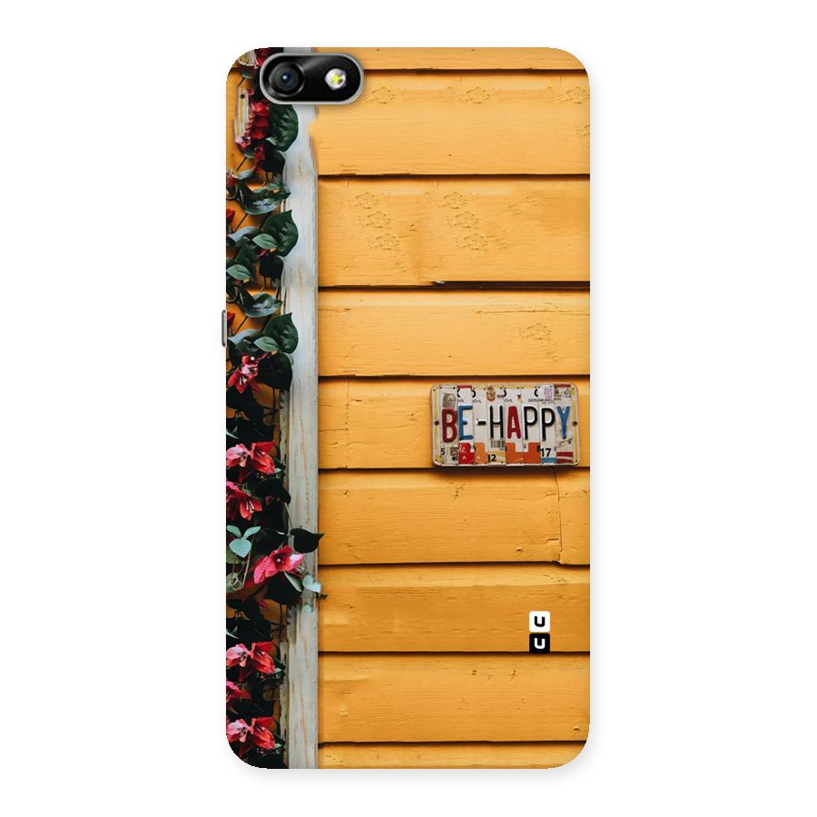 Be Happy Yellow Wall Back Case for Honor 4X