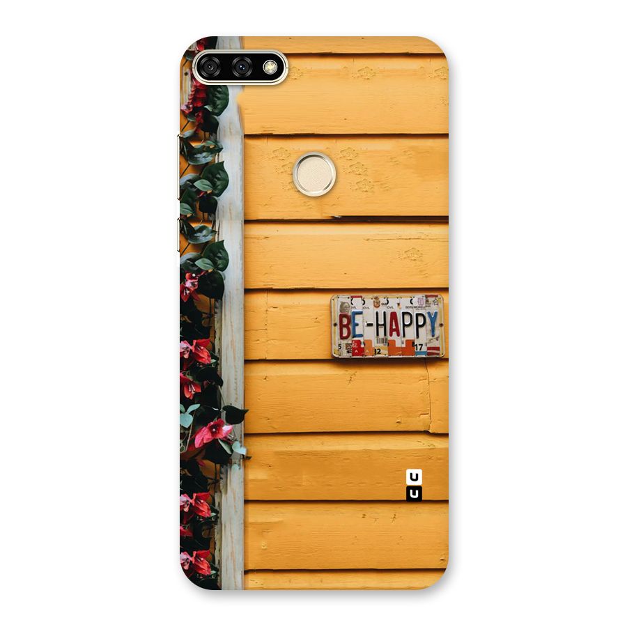 Be Happy Yellow Wall Back Case for Honor 7A