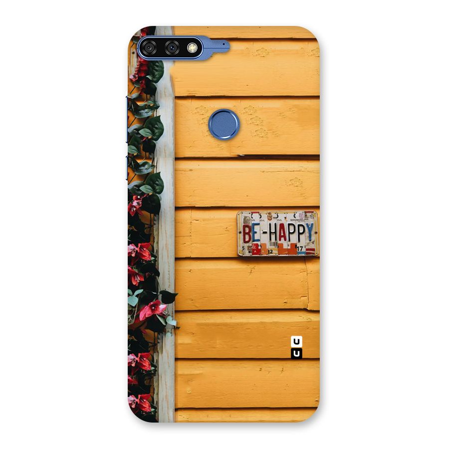 Be Happy Yellow Wall Back Case for Honor 7C