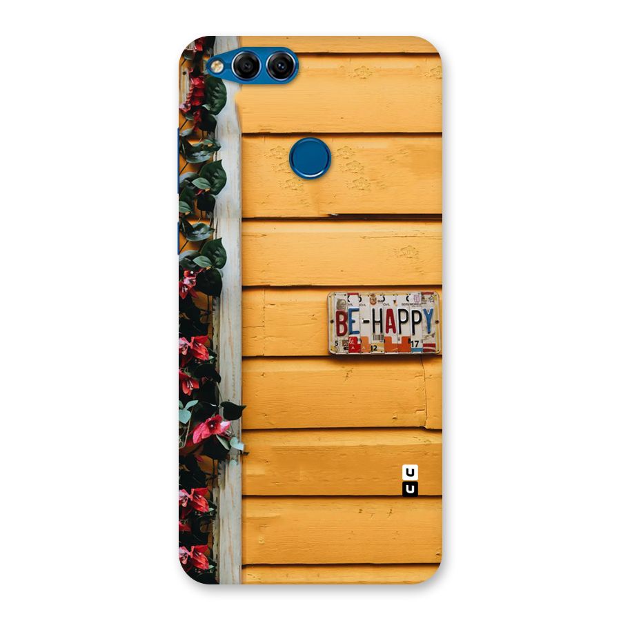Be Happy Yellow Wall Back Case for Honor 7X
