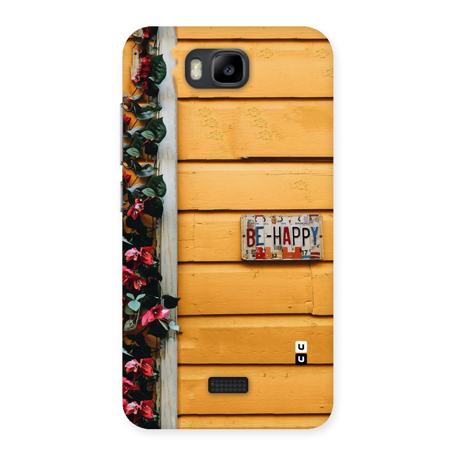 Be Happy Yellow Wall Back Case for Honor Bee