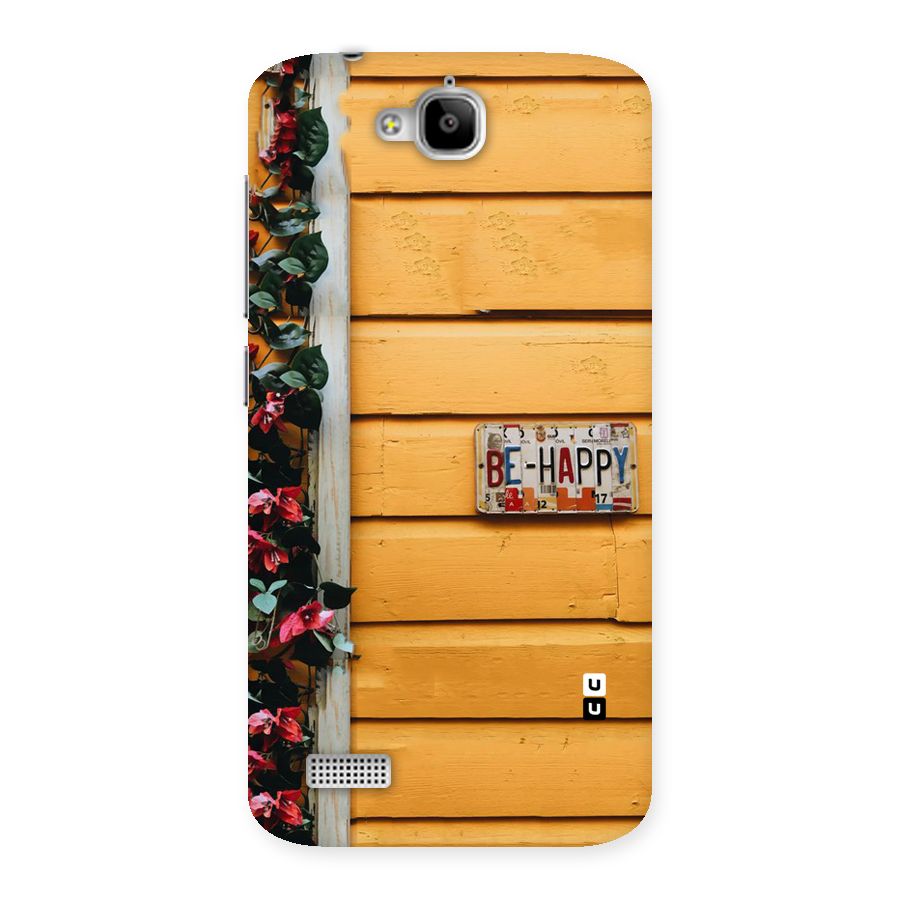 Be Happy Yellow Wall Back Case for Honor Holly