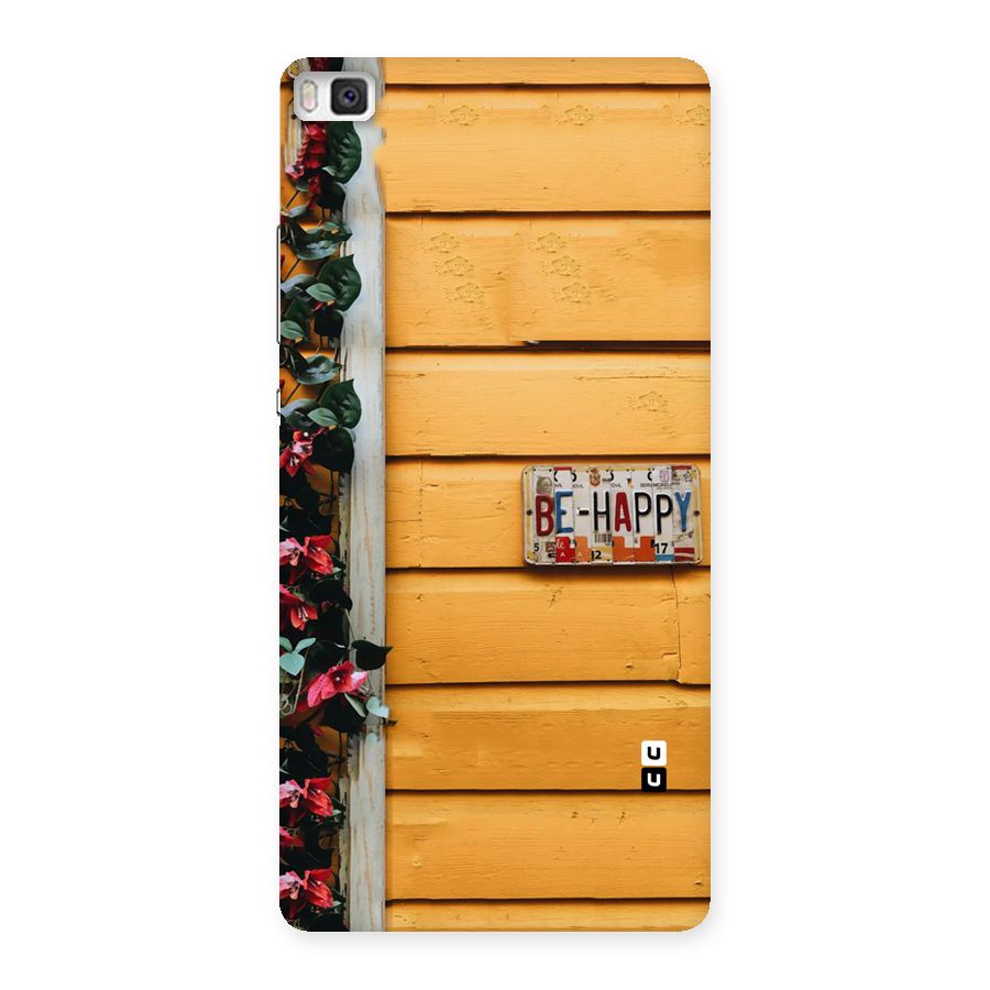 Be Happy Yellow Wall Back Case for Huawei P8