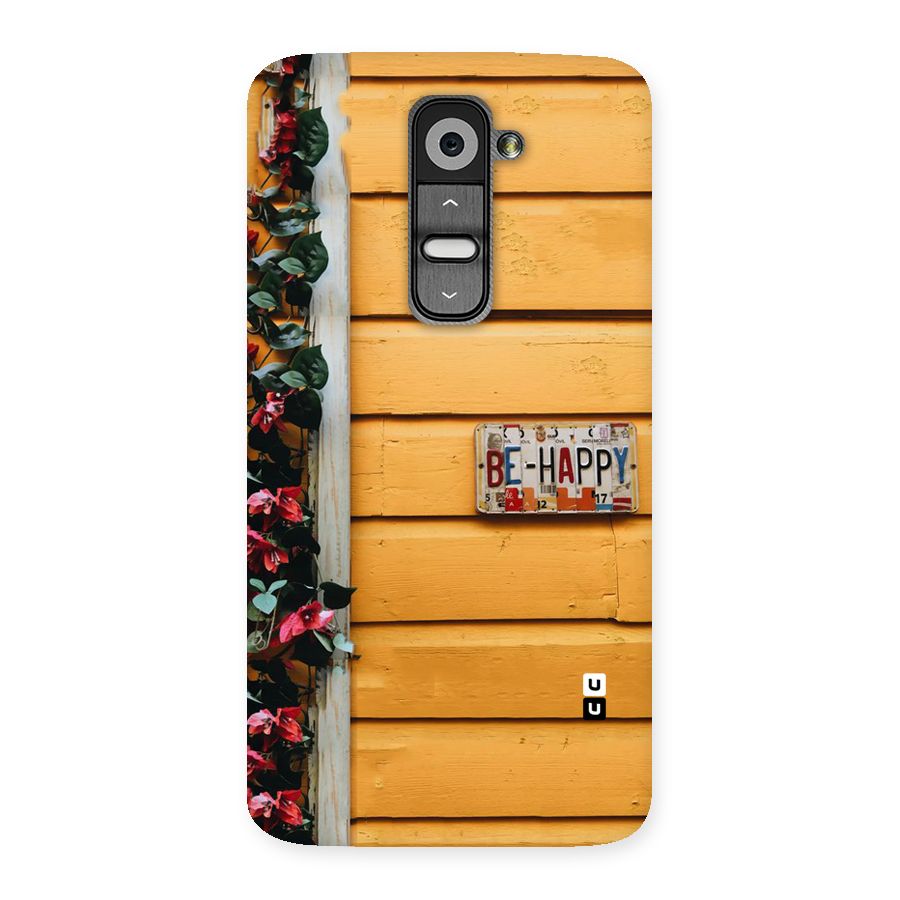 Be Happy Yellow Wall Back Case for LG G2
