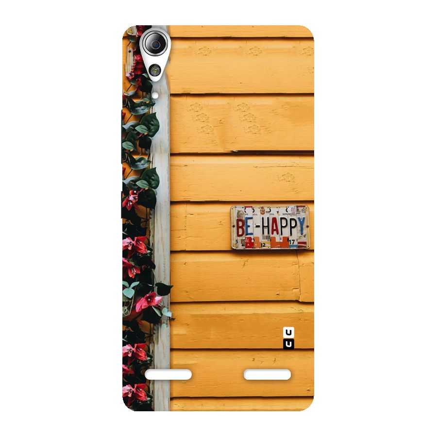 Be Happy Yellow Wall Back Case for Lenovo A6000
