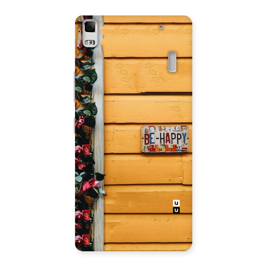 Be Happy Yellow Wall Back Case for Lenovo K3 Note