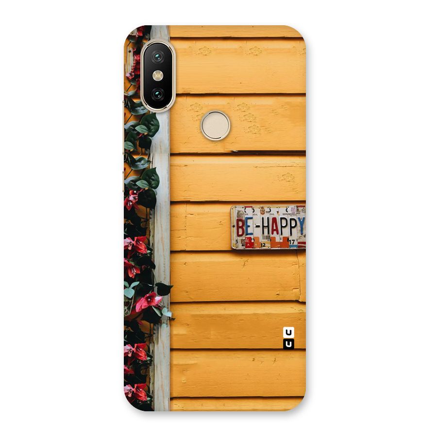 Be Happy Yellow Wall Back Case for Mi A2