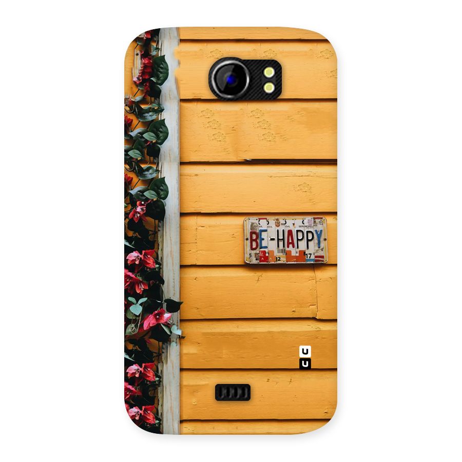 Be Happy Yellow Wall Back Case for Micromax Canvas 2 A110