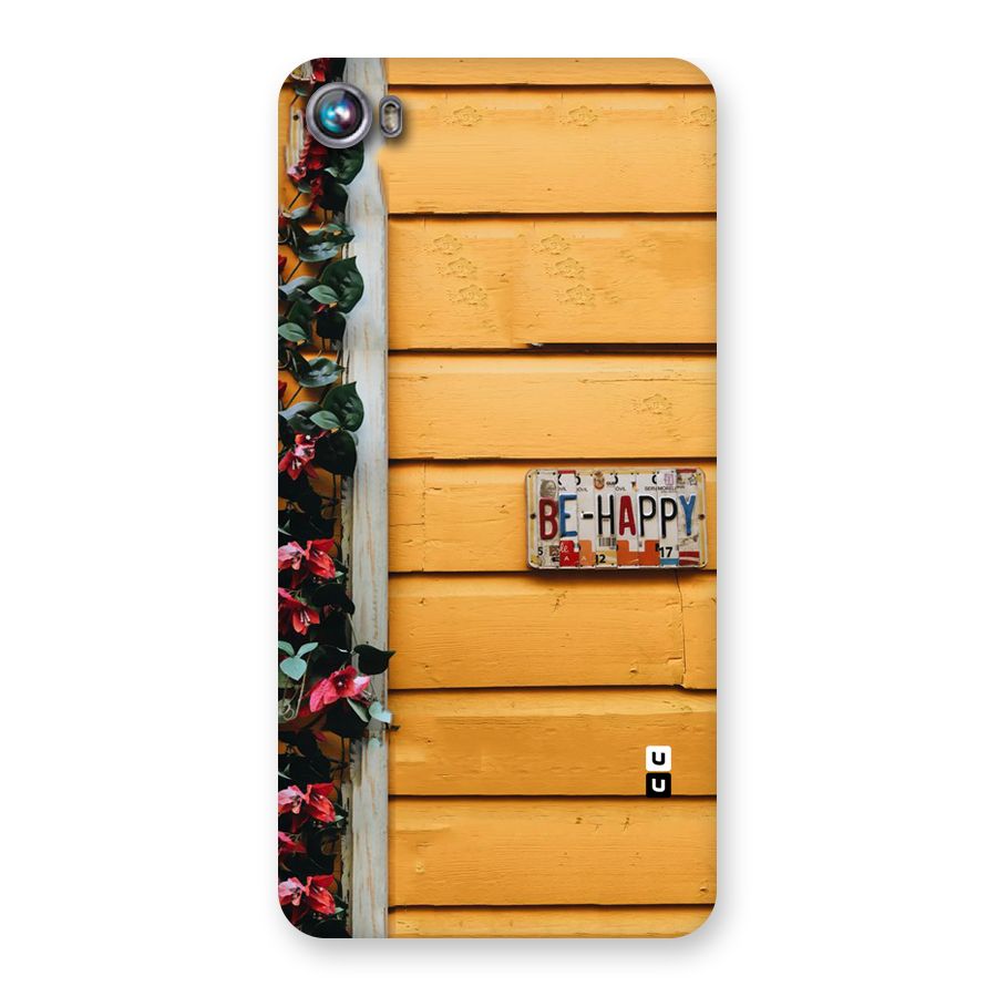 Be Happy Yellow Wall Back Case for Micromax Canvas Fire 4 A107
