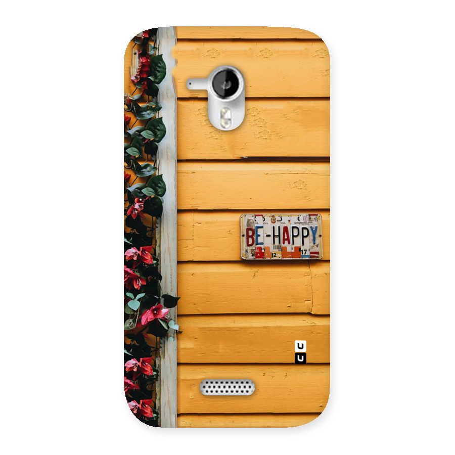Be Happy Yellow Wall Back Case for Micromax Canvas HD A116