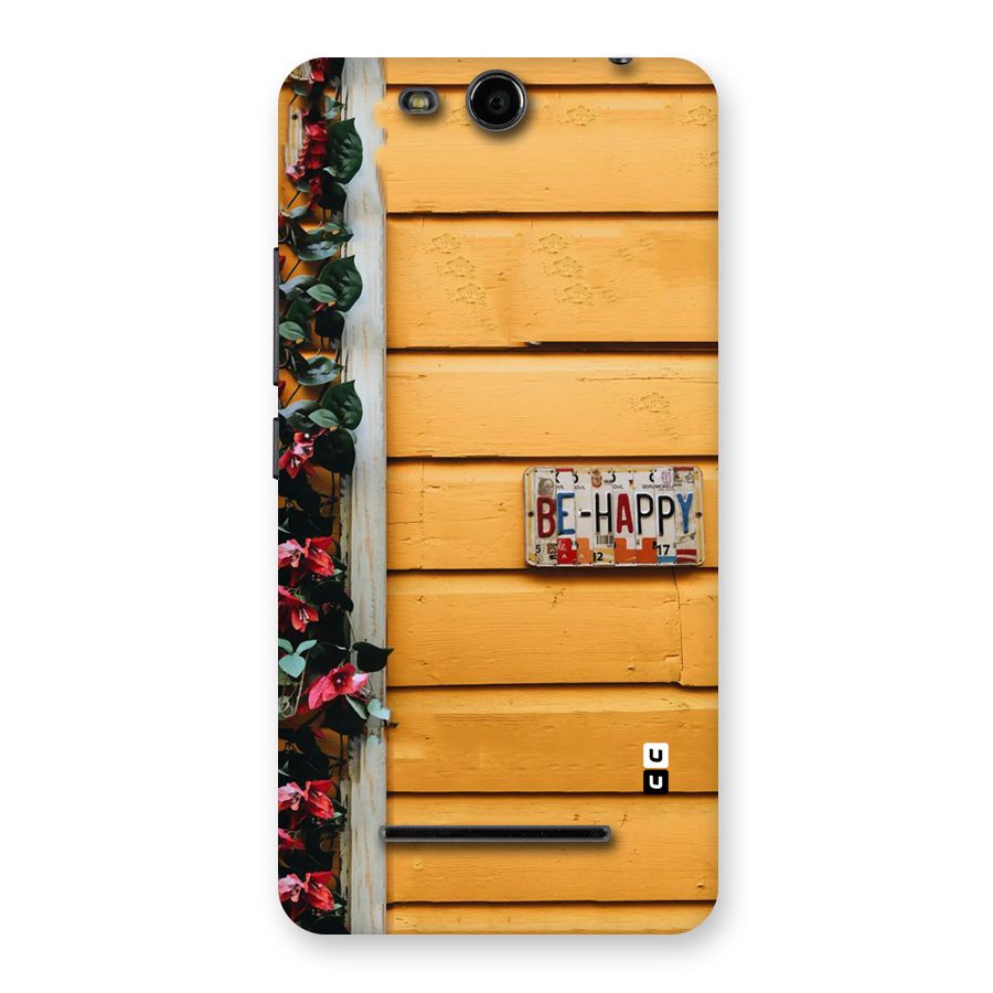 Be Happy Yellow Wall Back Case for Micromax Canvas Juice 3 Q392