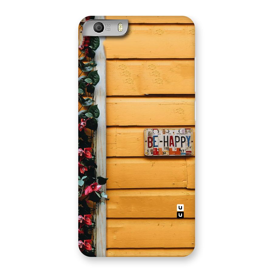 Be Happy Yellow Wall Back Case for Micromax Canvas Knight 2