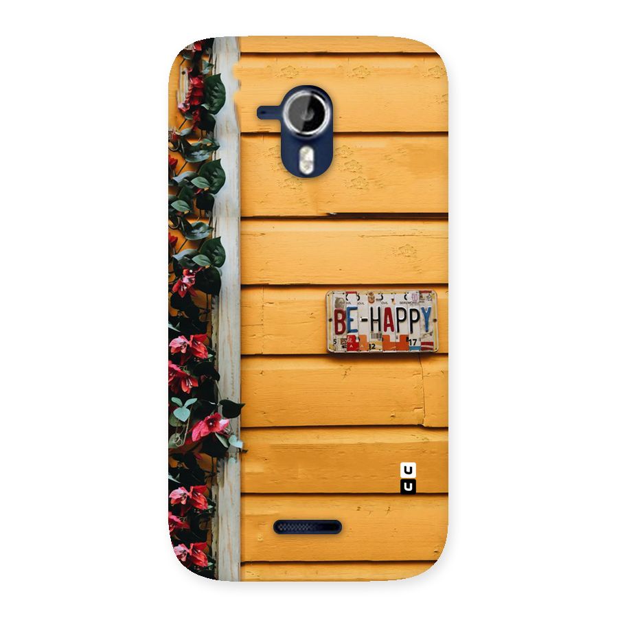 Be Happy Yellow Wall Back Case for Micromax Canvas Magnus A117