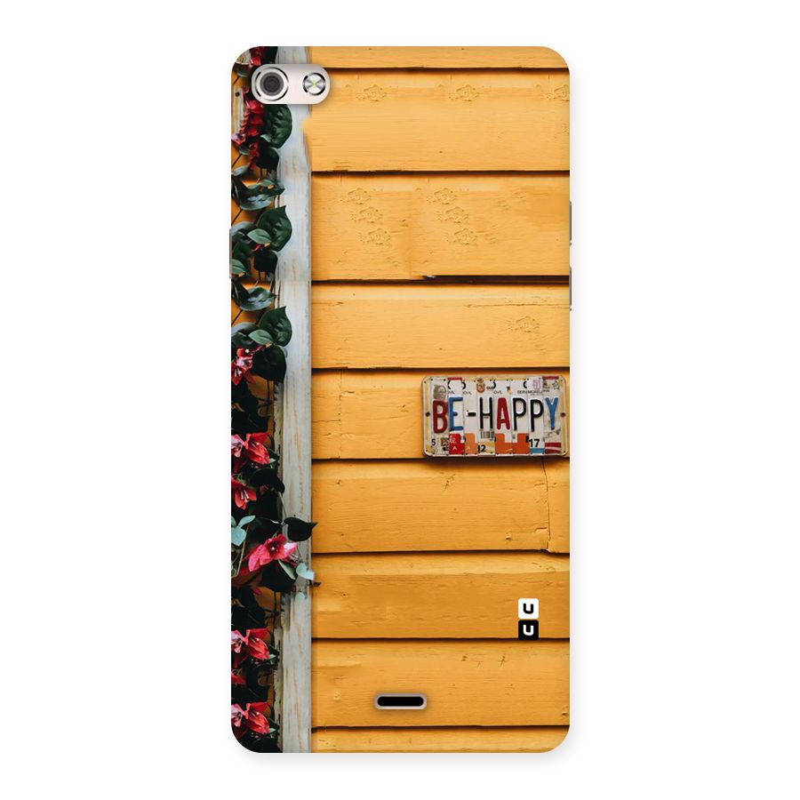 Be Happy Yellow Wall Back Case for Micromax Canvas Silver 5