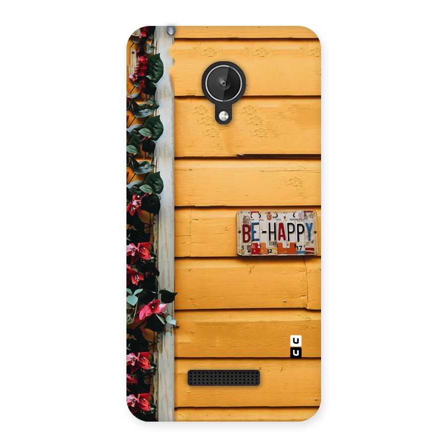 Be Happy Yellow Wall Back Case for Micromax Canvas Spark Q380