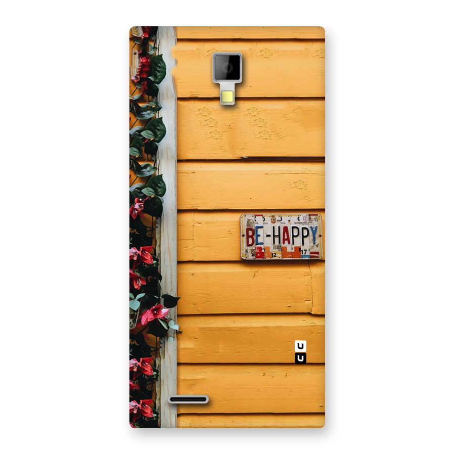 Be Happy Yellow Wall Back Case for Micromax Canvas Xpress A99