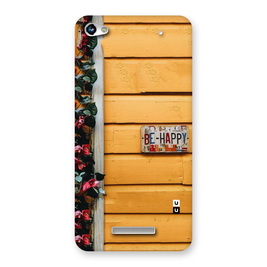 Be Happy Yellow Wall Back Case for Micromax Hue 2
