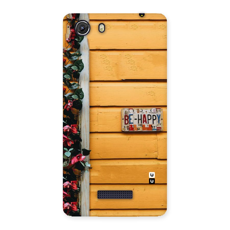Be Happy Yellow Wall Back Case for Micromax Unite 3