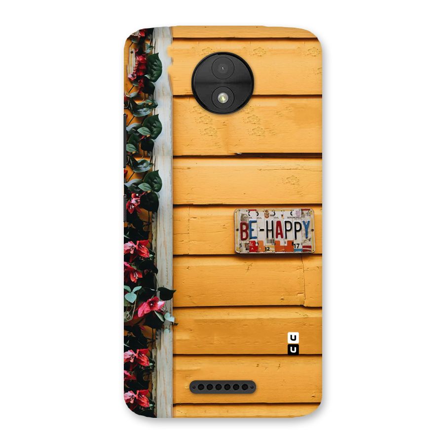 Be Happy Yellow Wall Back Case for Moto C