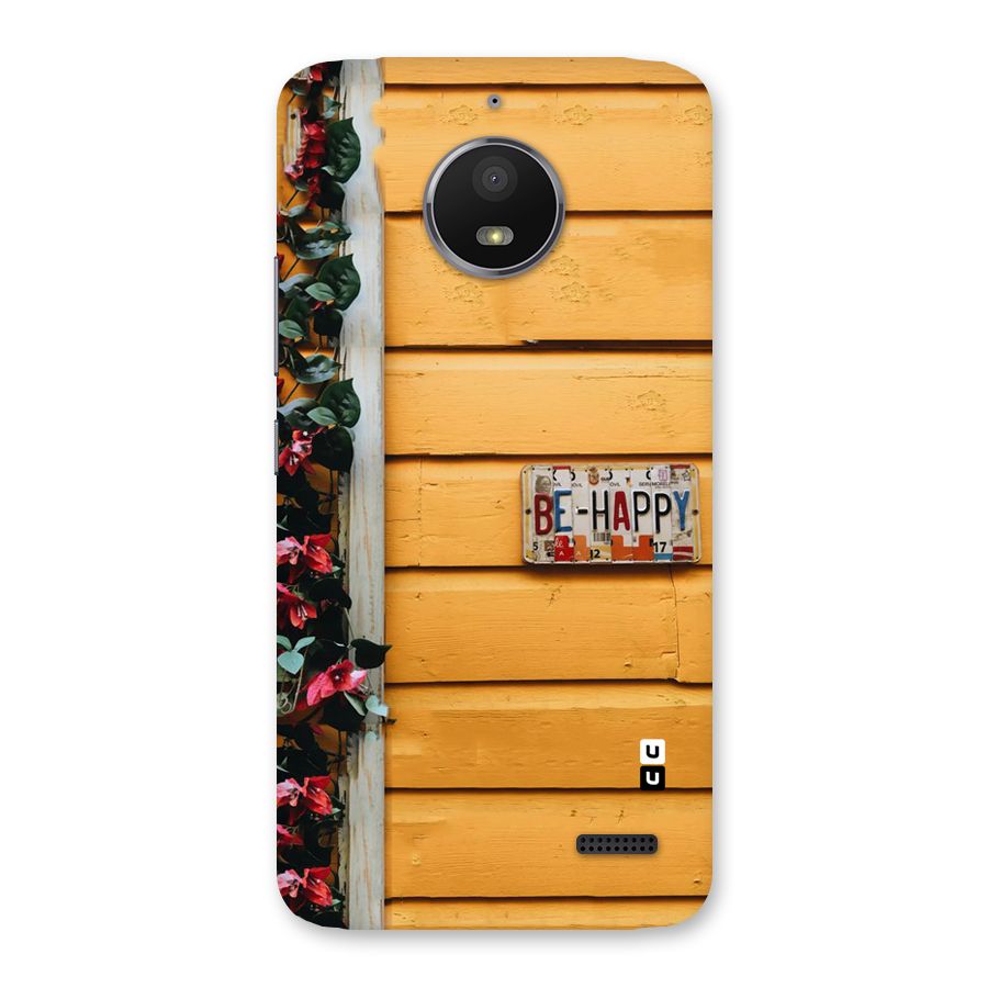 Be Happy Yellow Wall Back Case for Moto E4