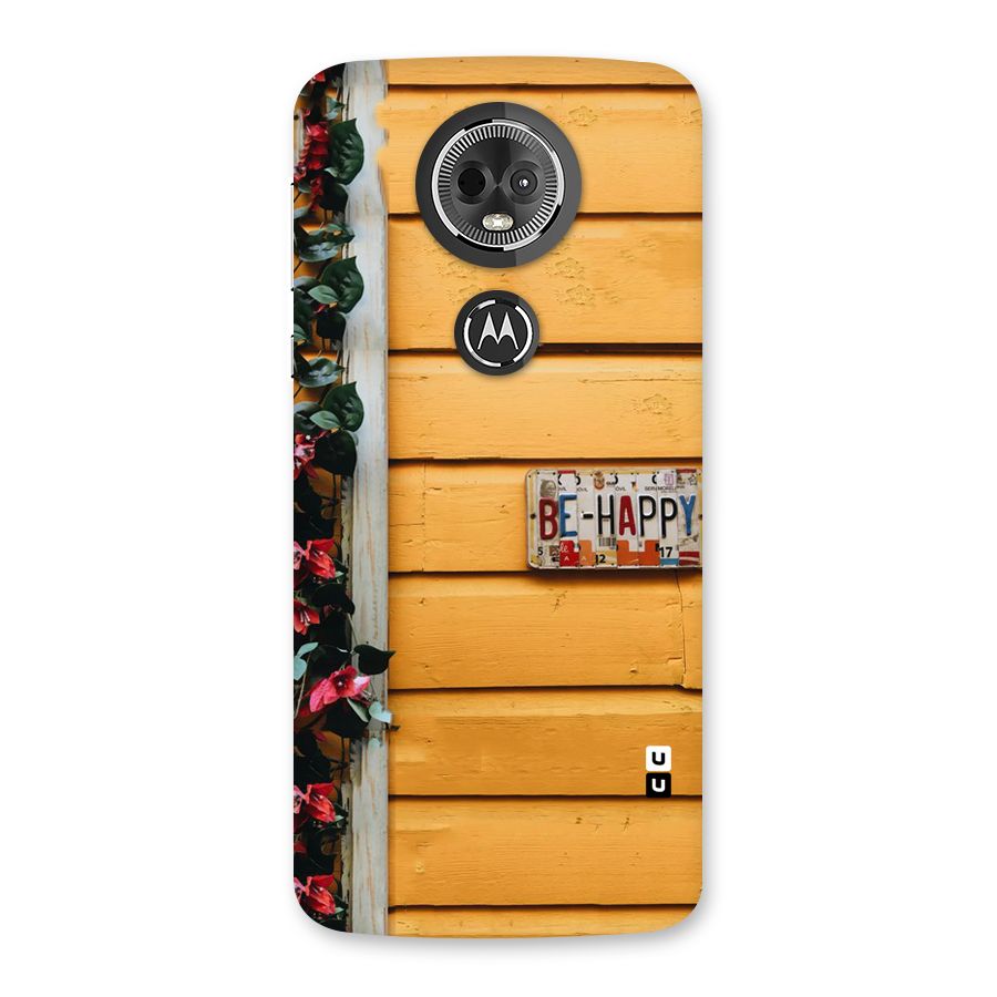 Be Happy Yellow Wall Back Case for Moto E5 Plus