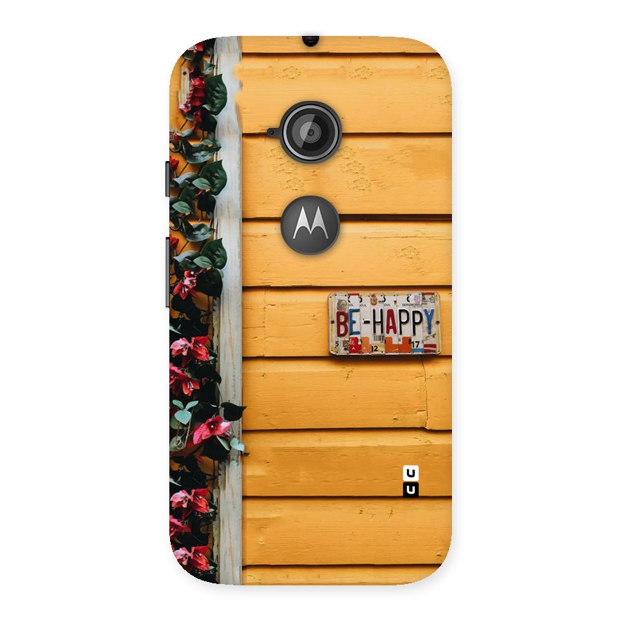 Be Happy Yellow Wall Back Case for Moto E 2nd Gen
