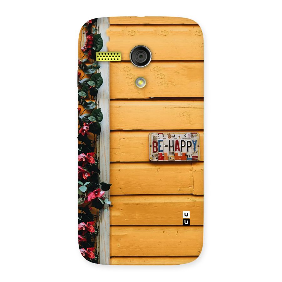 Be Happy Yellow Wall Back Case for Moto G