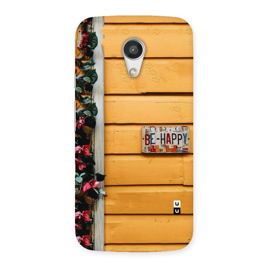 Be Happy Yellow Wall Back Case for Moto G 2nd Gen