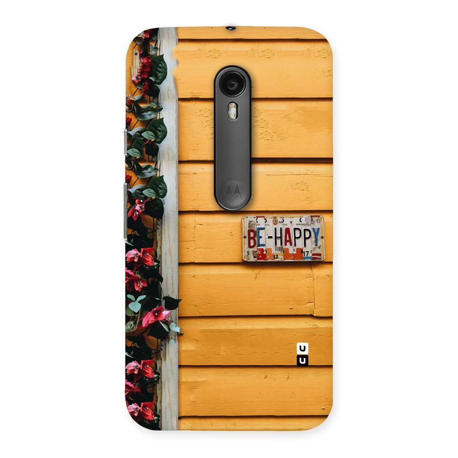 Be Happy Yellow Wall Back Case for Moto G Turbo