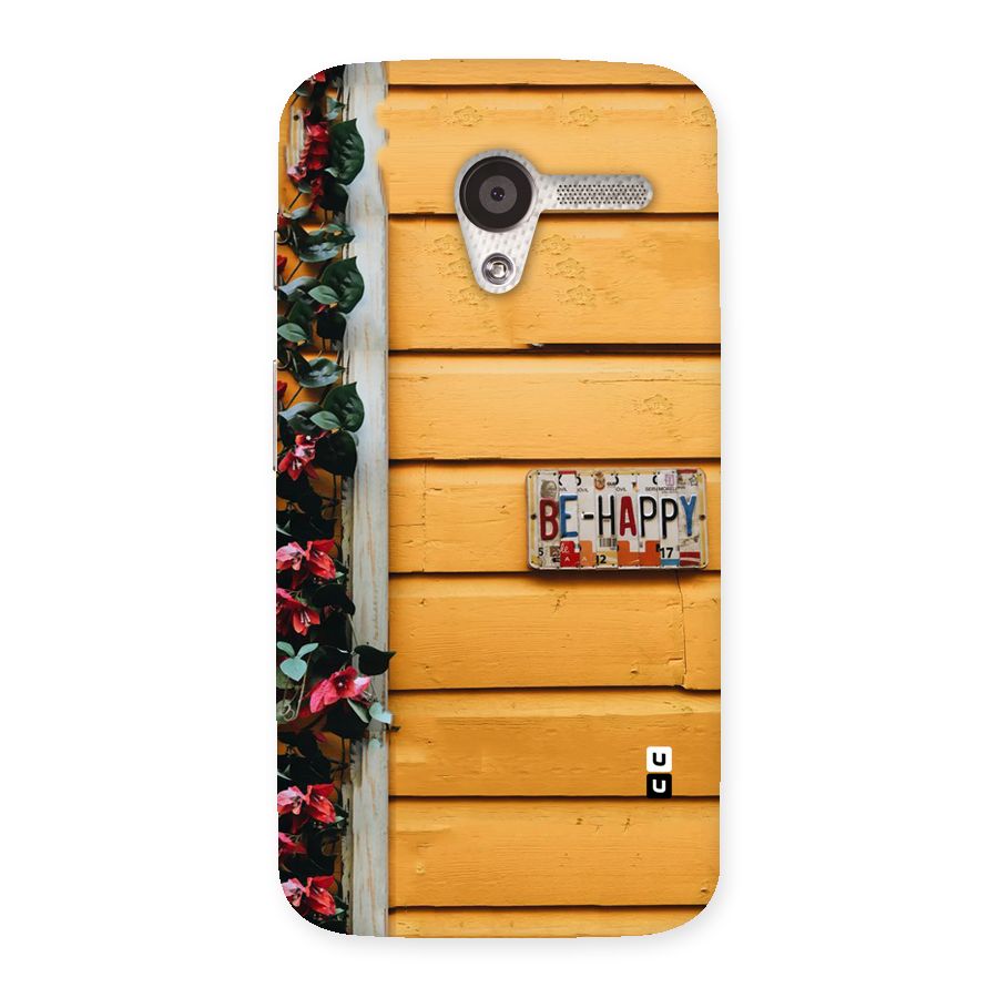 Be Happy Yellow Wall Back Case for Moto X