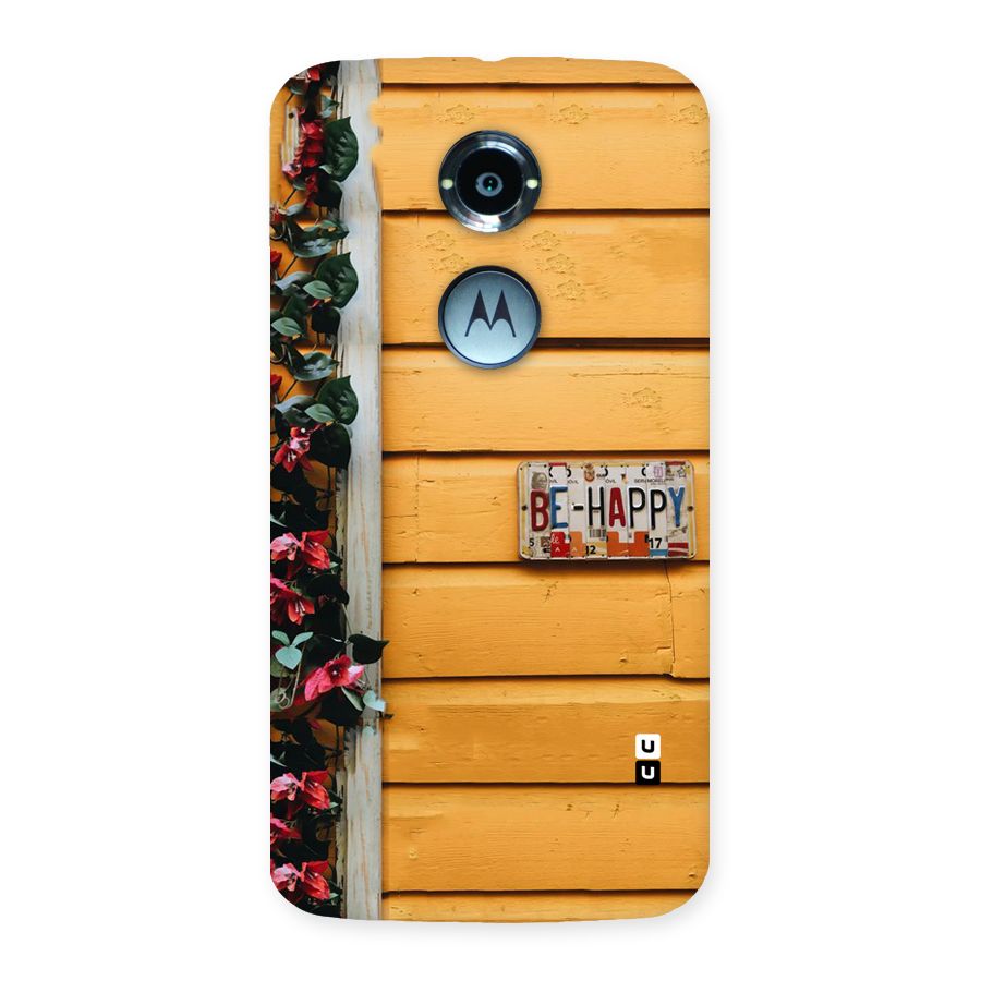 Be Happy Yellow Wall Back Case for Moto X 2nd Gen