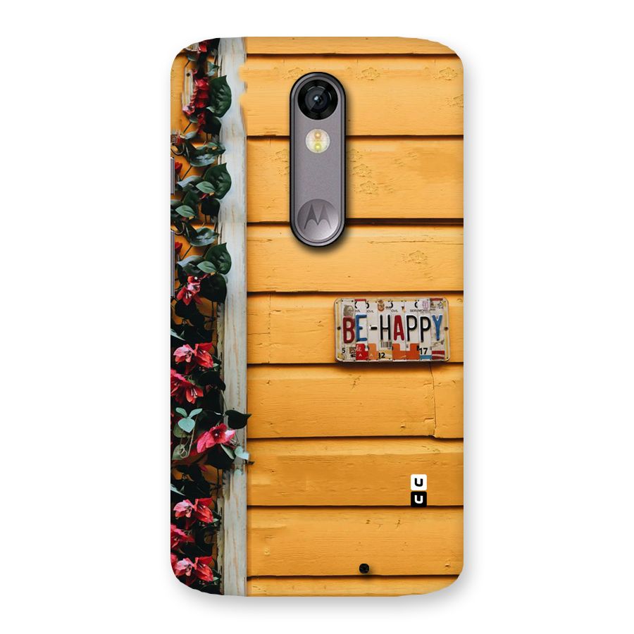 Be Happy Yellow Wall Back Case for Moto X Force