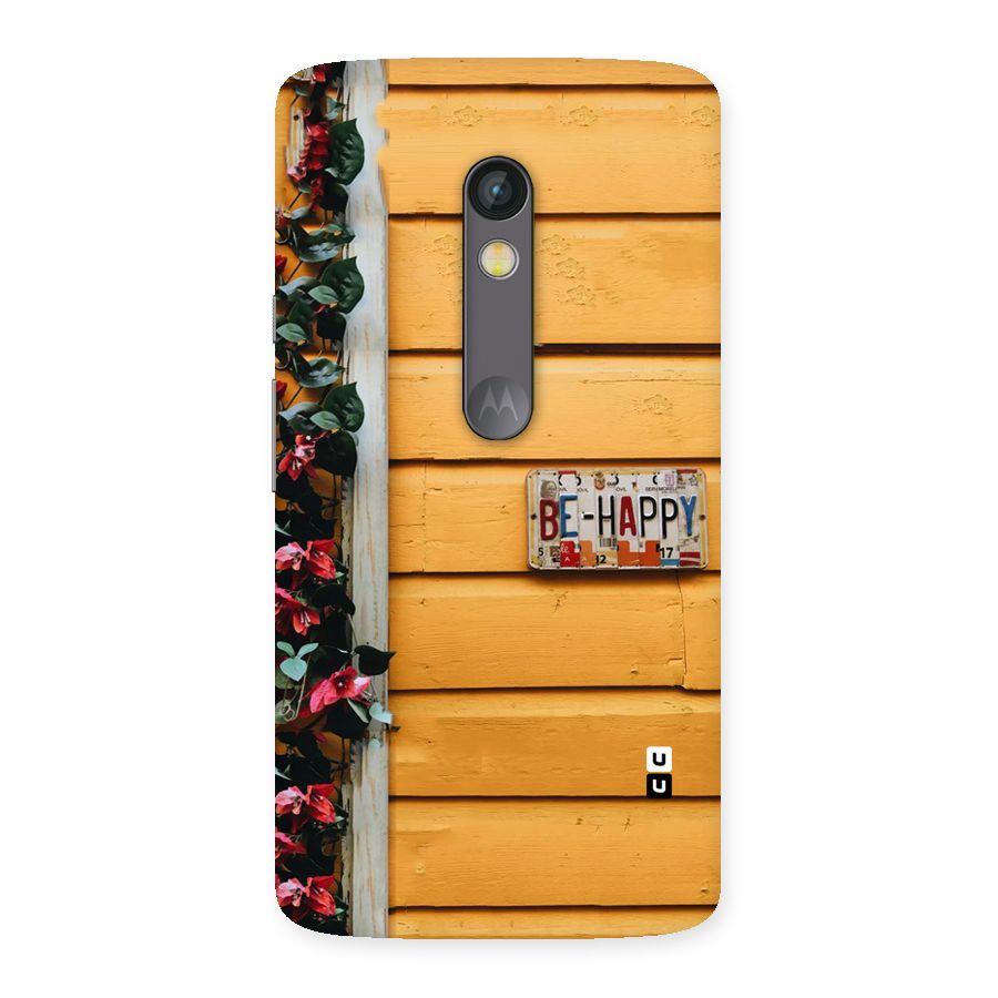 Be Happy Yellow Wall Back Case for Moto X Play