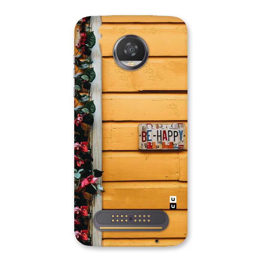 Be Happy Yellow Wall Back Case for Moto Z2 Play