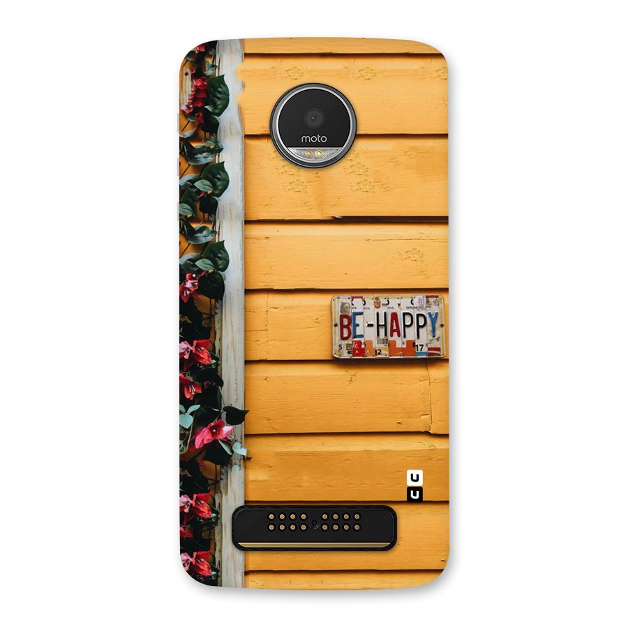 Be Happy Yellow Wall Back Case for Moto Z Play