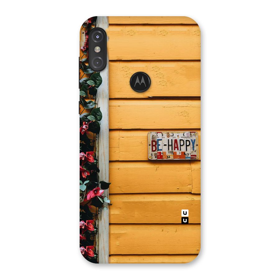 Be Happy Yellow Wall Back Case for Motorola One Power