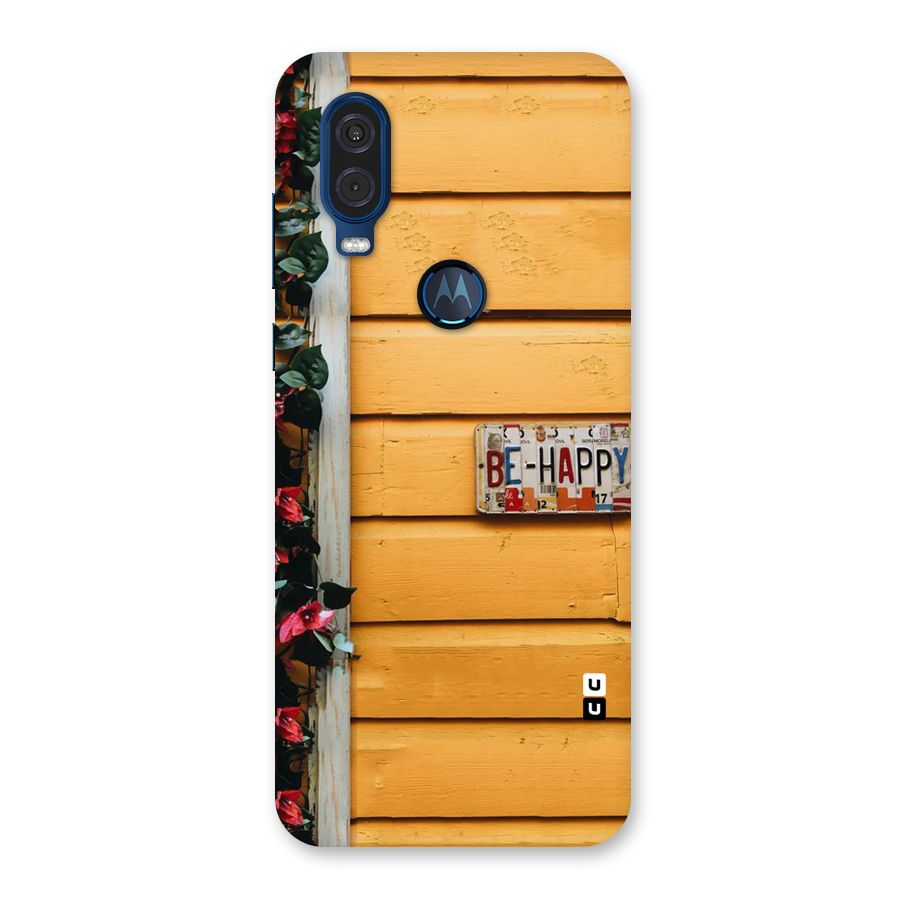 Be Happy Yellow Wall Back Case for Motorola One Vision