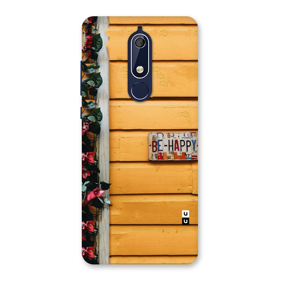 Be Happy Yellow Wall Back Case for Nokia 5.1