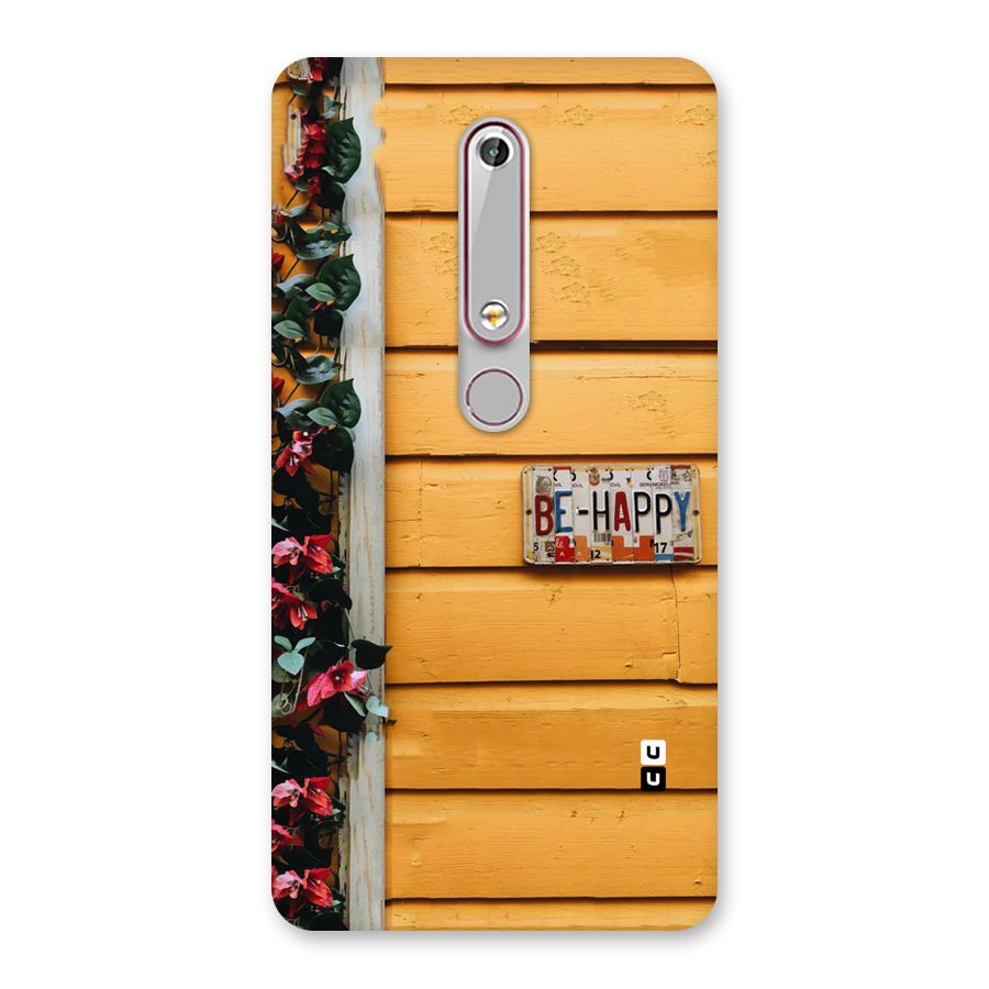 Be Happy Yellow Wall Back Case for Nokia 6.1