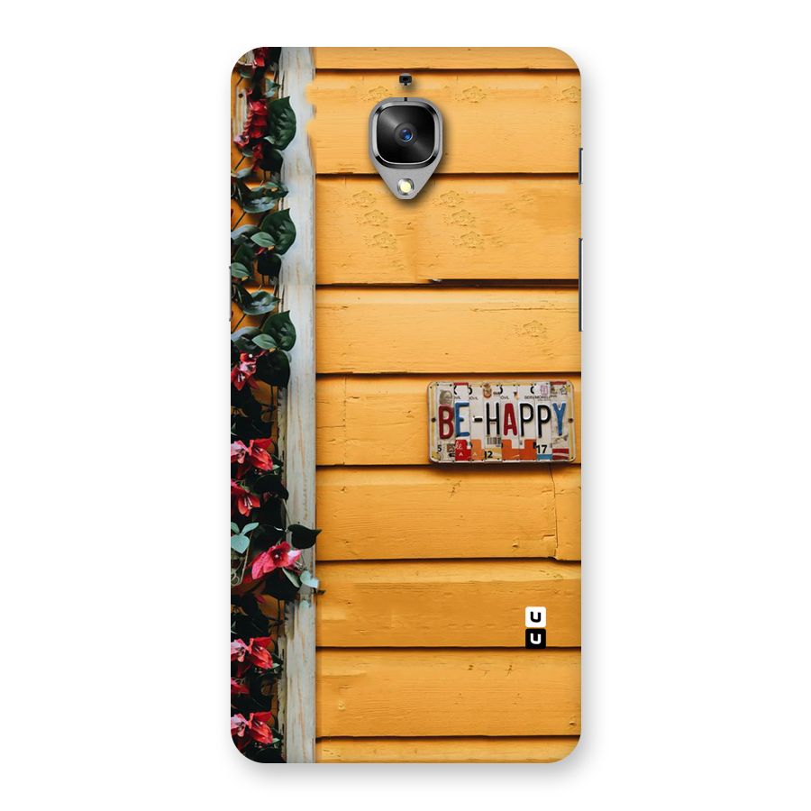 Be Happy Yellow Wall Back Case for OnePlus 3