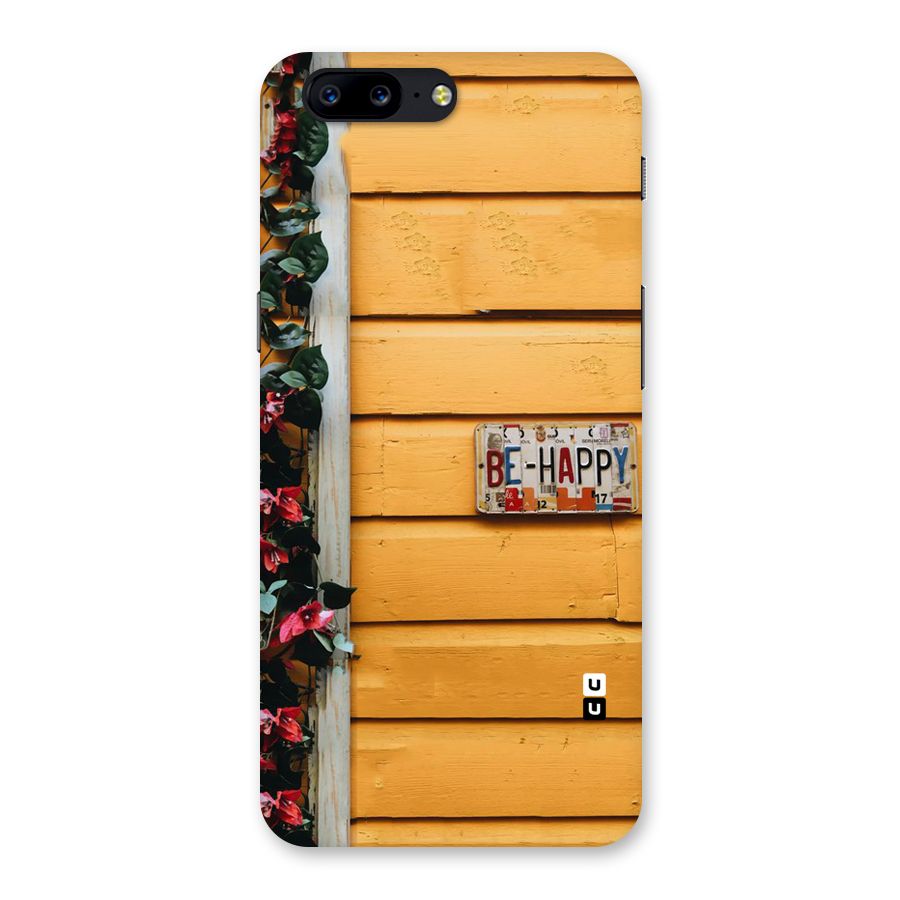 Be Happy Yellow Wall Back Case for OnePlus 5